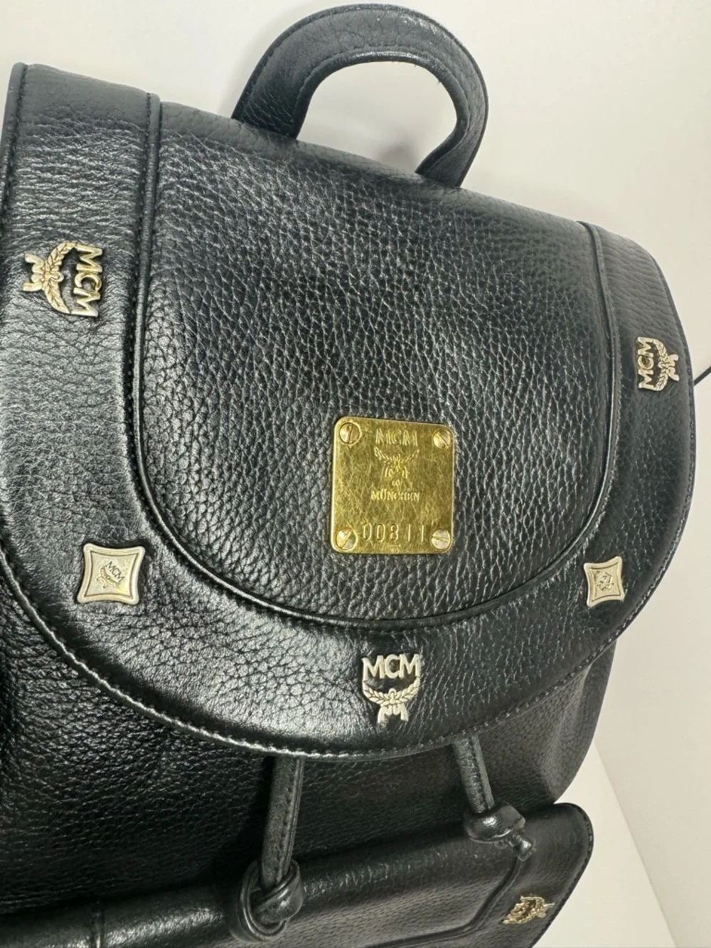 MCM black leather